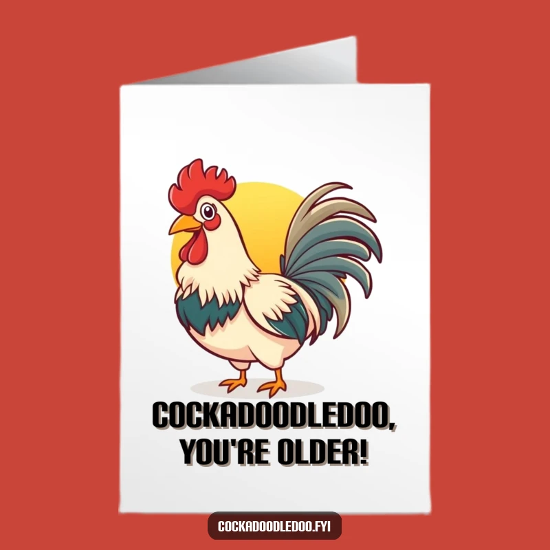 Free Printable Birthday Card: Funny Crowing Rooster Greeting, Perfect Downloadable Gift