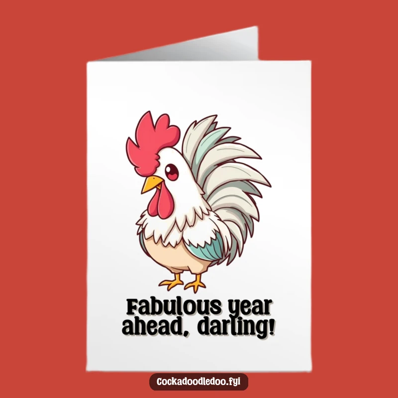 Free Printable Birthday Card: Glamorous Rooster, Hilarious Diva Downloadable Gift!
