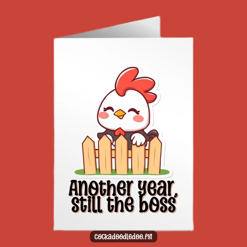 Free Printable Birthday Card: Mischievous Kawaii Rooster Winking, Funny Downloadable Gift