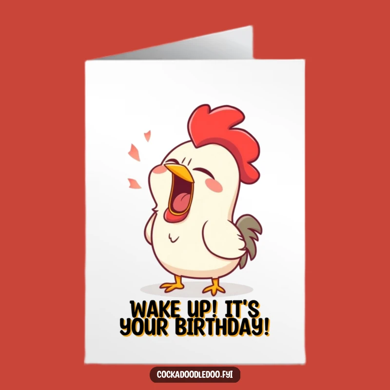 Free Printable Birthday Card: Sleepy Rooster Yawn, Hilarious Downloadable Gift for Tired Souls