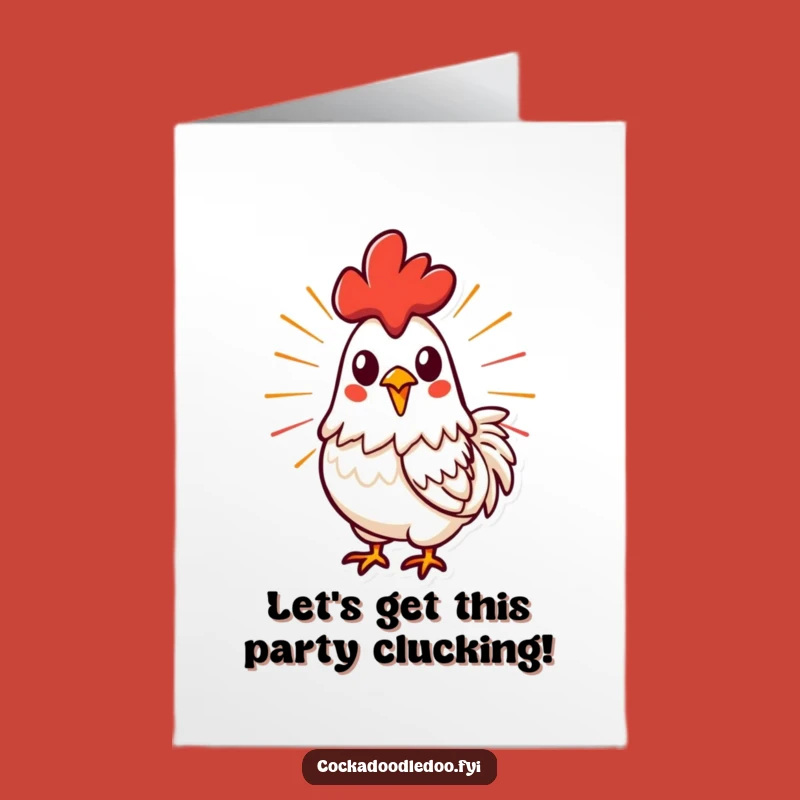 Free Printable Energetic Rooster Birthday Card: Funny Downloadable Gift for a Loud Celebration
