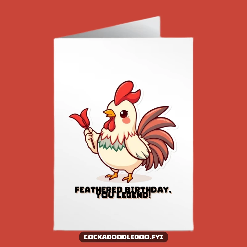 Free Printable Rooster Birthday Card: Proud Feather Funny Downloadable Gift