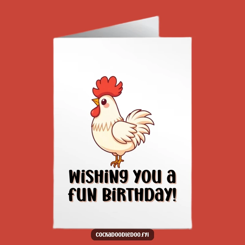 Rooster Feather Birthday Card - Free Printable Lighthearted Fun Downloadable Gift