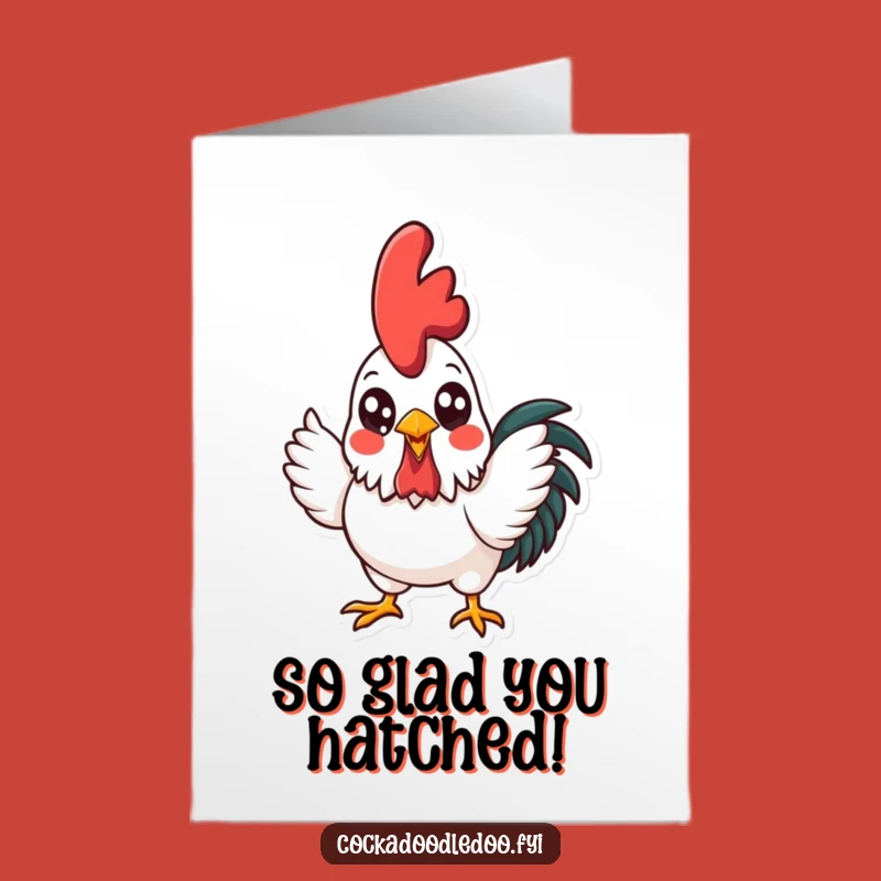 Free Printable Kawaii Rooster Birthday Card: Funny Downloadable Gift for Roost-tastic Celebrations