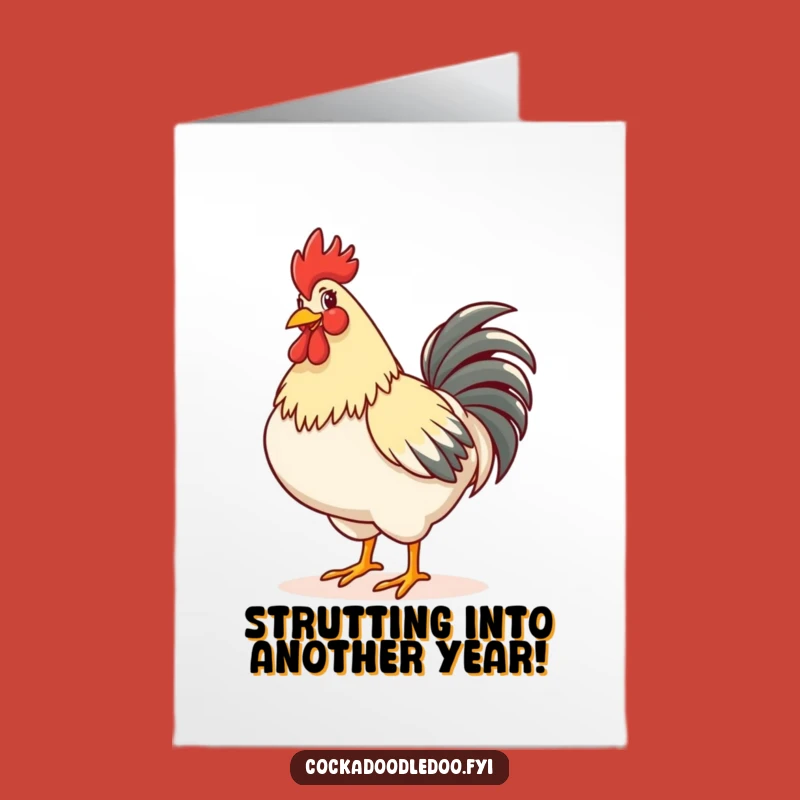 Free Printable Birthday Card: Strutting Rooster Happy Birthday Downloadable Gift
