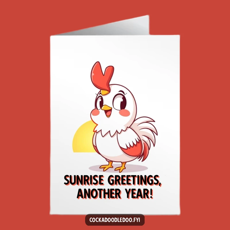 Free Printable Birthday Card: Funny Rooster Sunrise - A Roost-tastic DIY Downloadable Gift
