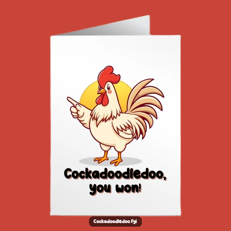 Free Printable Congrats Card: Rooster Sunrise, Uplifting Downloadable Gift for New Beginnings
