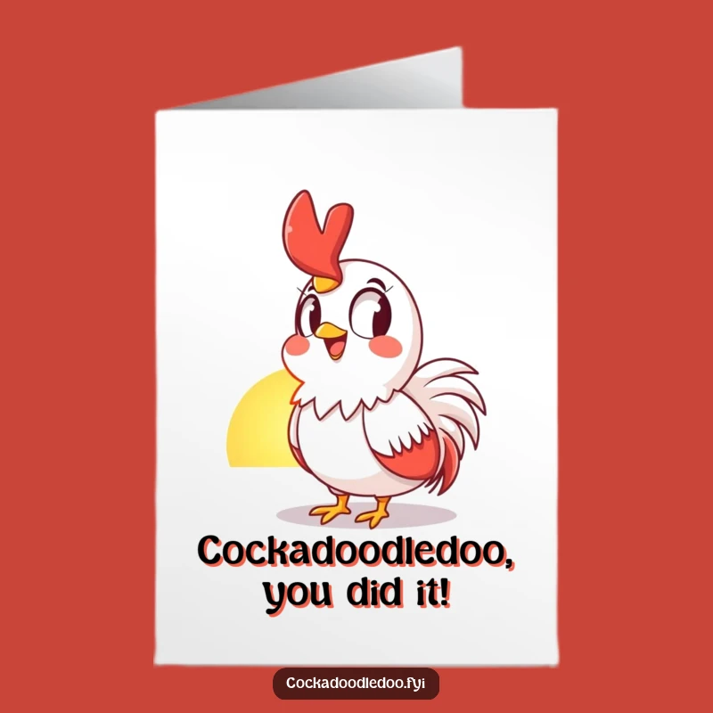 Free Printable Congrats Card: Awestruck Rooster Sunrise - Hilarious DIY Downloadable Gift
