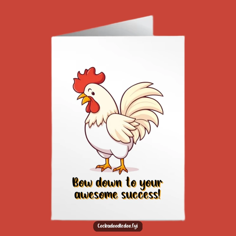 Free Printable Congrats Card: Funny Rooster Bow, Elegant Downloadable Gift for Celebrations