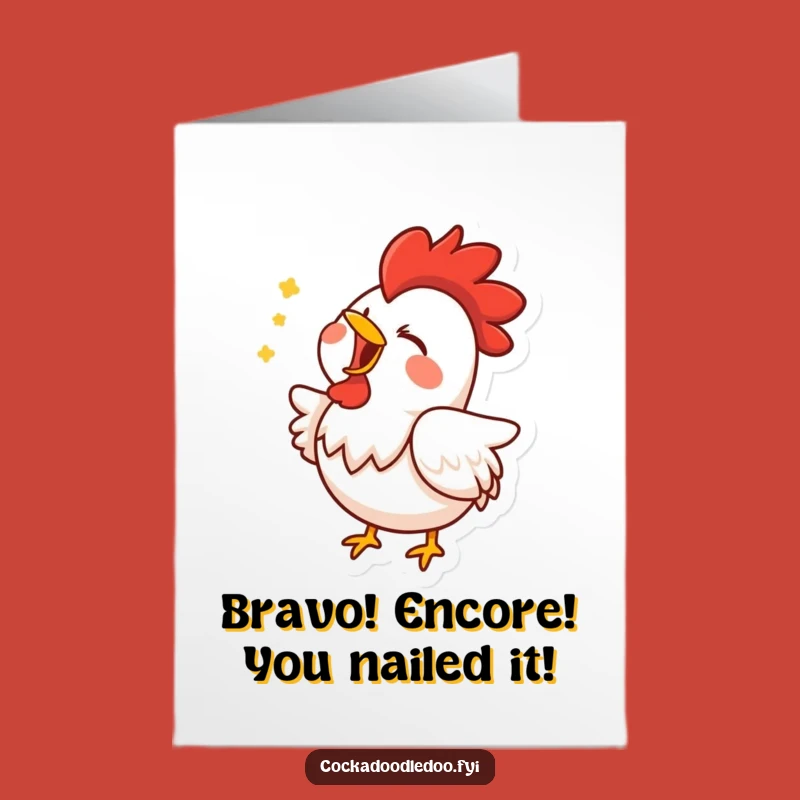 Free Printable Rooster Congrats Card - Funny Downloadable for Their Big Win