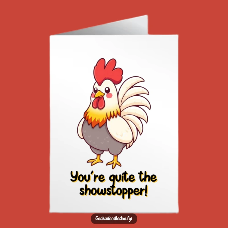 Free Printable Congrats Card: Proud Rooster Puffs Chest, Downloadable Success!