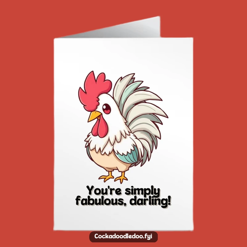 Free Printable Congrats Card: Glam Rooster, Chic Downloadable Gift for Big Wins!