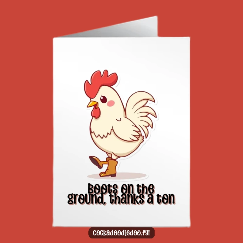 Free Printable Thank You Card: Dancing Rooster, Tapping Boots, Downloadable Gratitude!