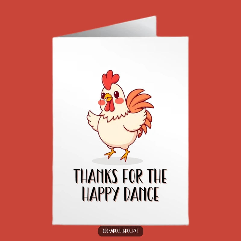 Free Printable Happy Rooster Thank You Card: Funny Downloadable Gift for a Cheerful Thanks