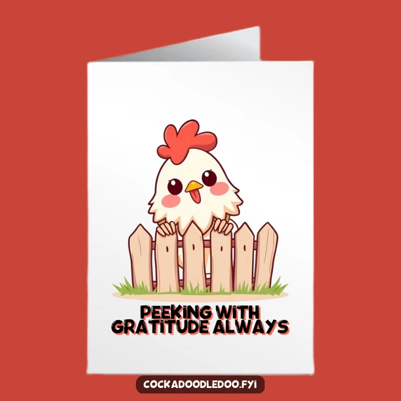 Free Printable Thank You Card: Peeking Rooster Shows Gratitude Downloadable Gift