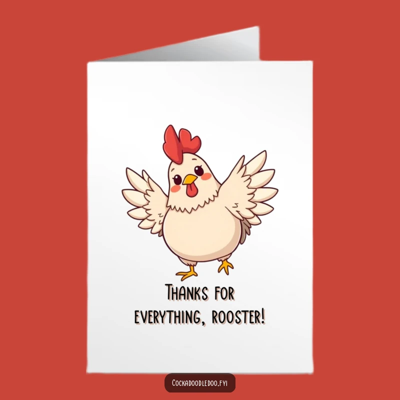 Free Printable Rooster Thank You Card - Wing Stretch, Downloadable Gratitude