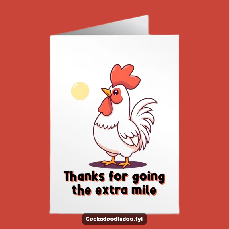 Free Printable Thank You Card: Determined Rooster Crow, Humorous Downloadable Gift of Effort