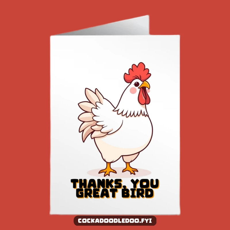 Free Printable Thank You Card: Kawaii Rooster Crowing Thanks, Funny Downloadable Gift!