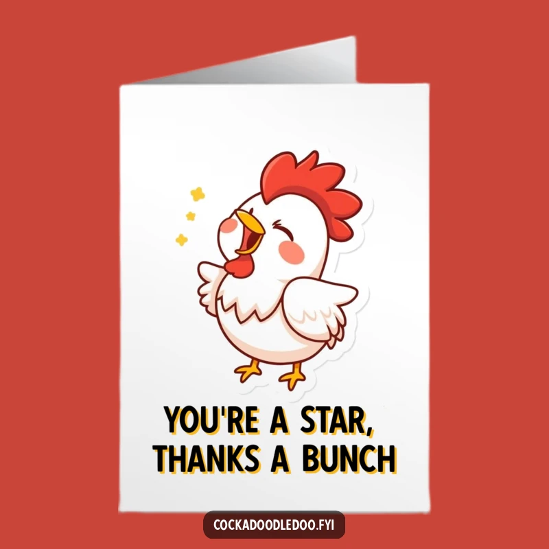 Free Printable Thank You Rooster Card - Humorous Downloadable