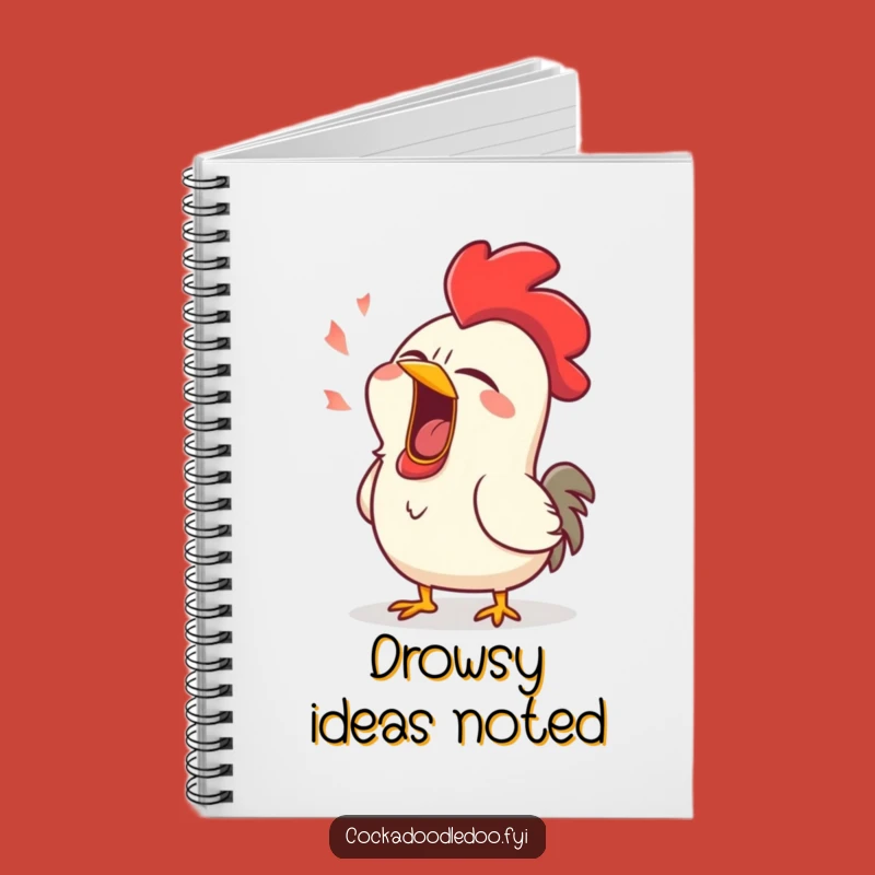 Funny Sleepy Rooster Yawn Notebook - Journal Your Dreams with Humor