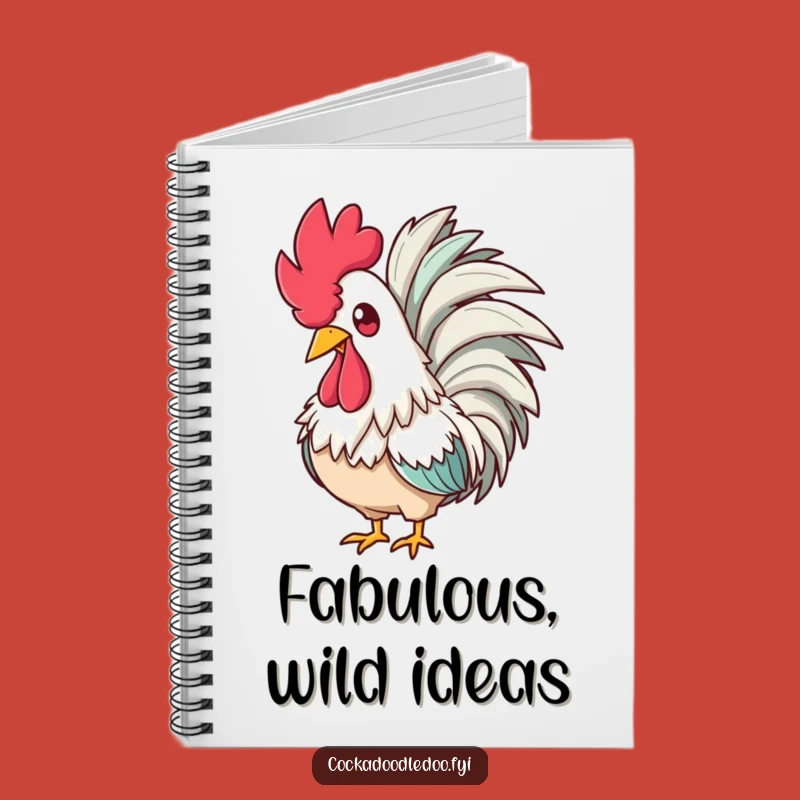 Funny Glam Rooster Boa Notebook - Fabulous Journal for Amused Divas