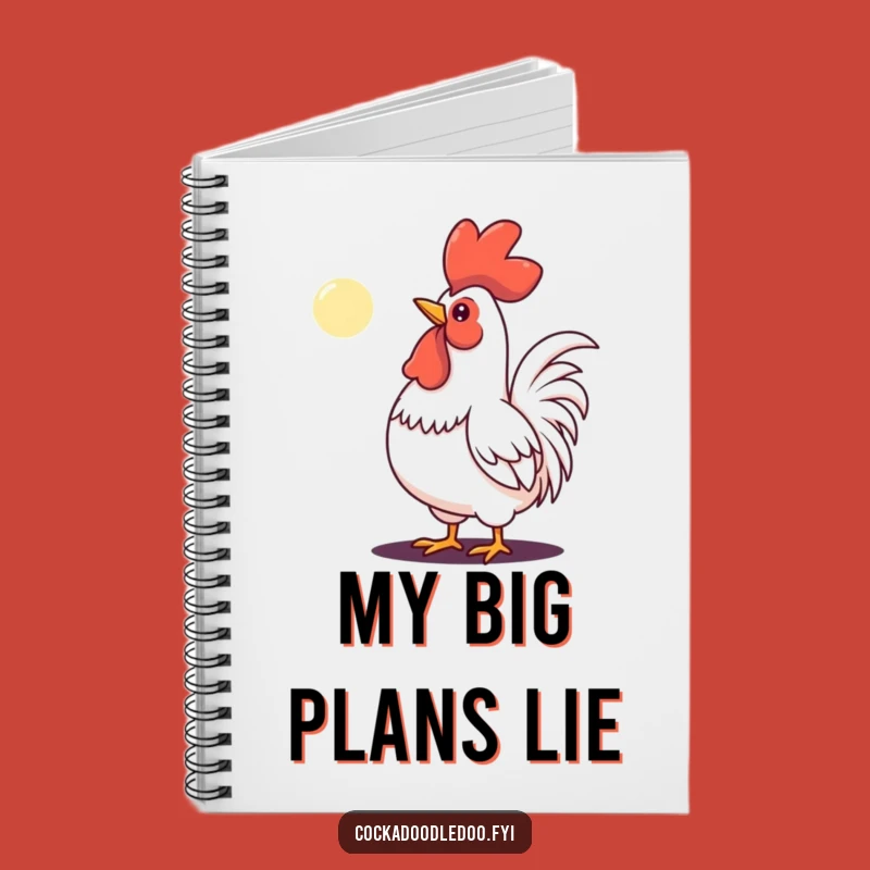 Funny Determined Rooster Moon Notebook - Jot Down Your Goals Hilariously