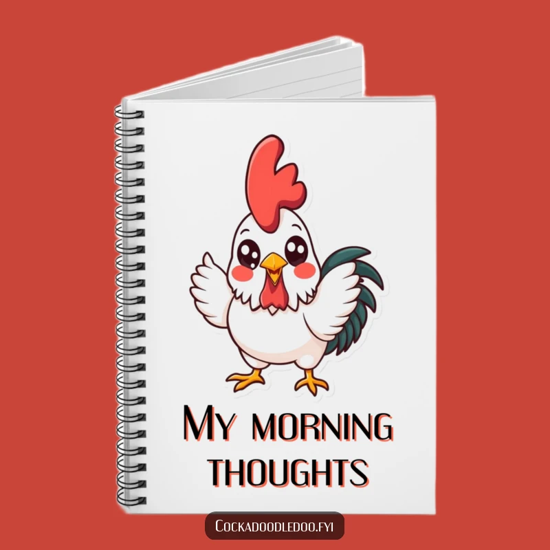 Funny Kawaii Rooster Crowing Notebook: Jot Down Ideas with Morning Spirit