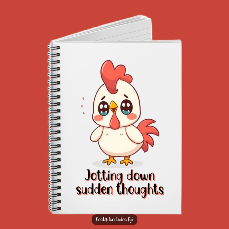 Funny Kawaii Rooster Notebook: Surprised Expression for Shocking, Humorous Ideas