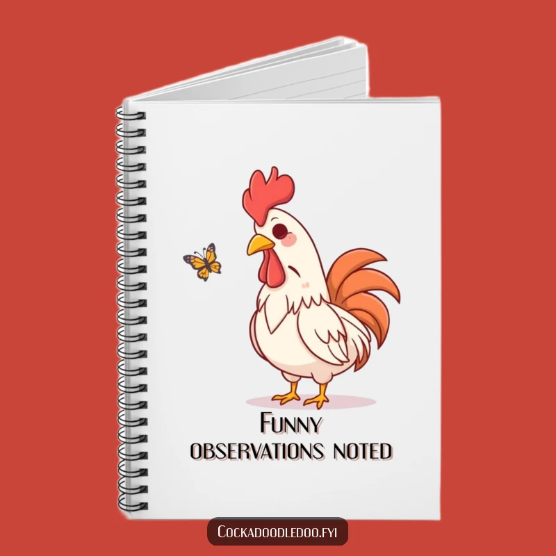 Funny Rooster Notebook: Amused Butterfly Watching Journal