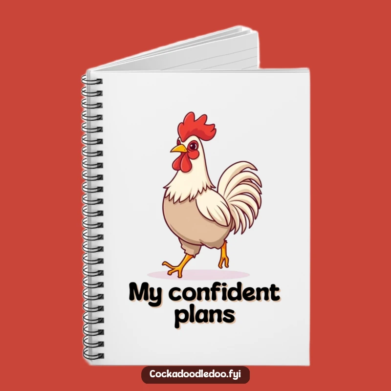 Funny Rooster Striding Notebook - Confident Journal for Ideas & Laughter