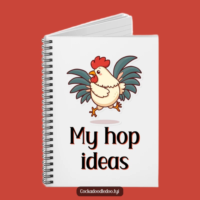 Funny Rooster Hop Notebook - Silly Character Journal, Energetic Note-Taking