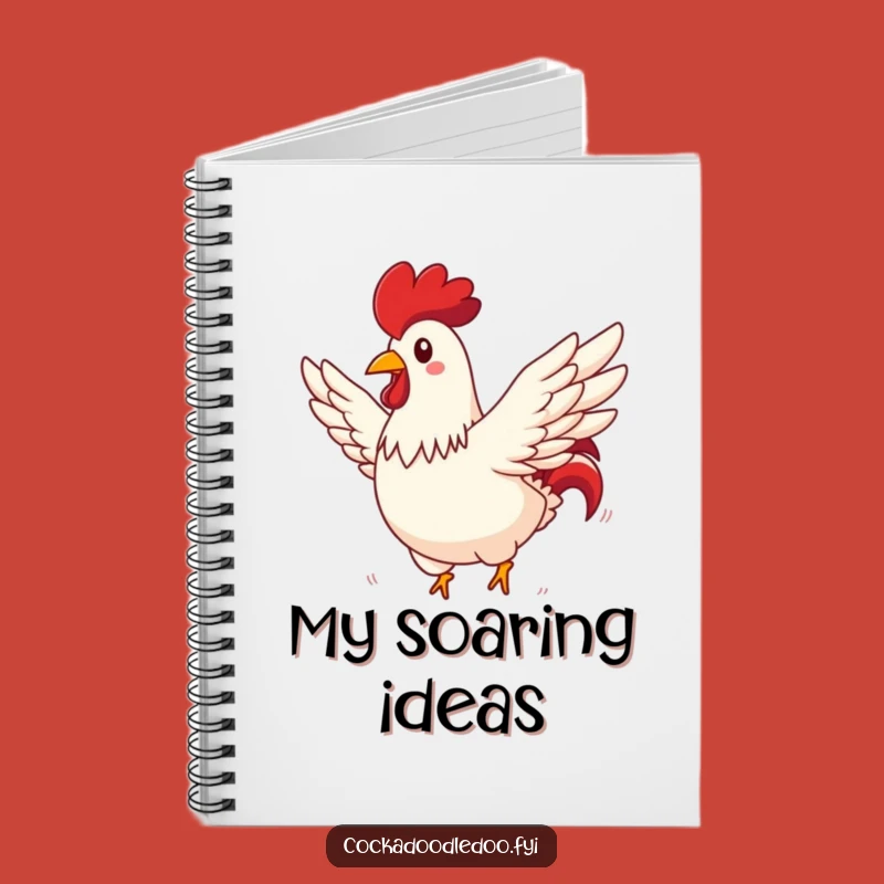 Funny Rooster Flying Notebook: Jot Down Ideas with Sky-High Ambition