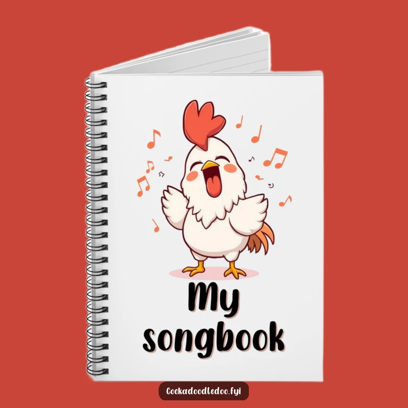 Funny Rooster Singer Notebook - Happy Character Journal, Musical Note-Taking