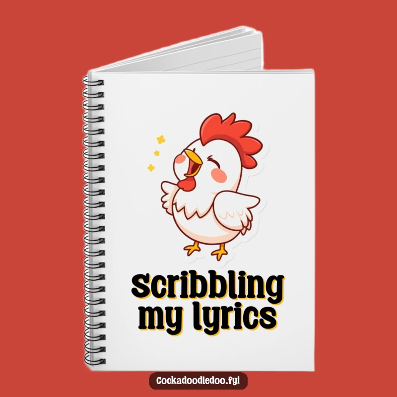 Funny Singing Rooster Notebook: Compose Your Thoughts with Farmyard Tunes