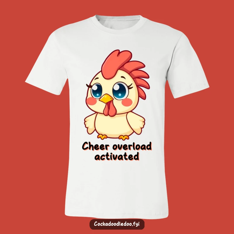 Funny Kawaii Rooster T-Shirt: Beaming Morning Cheer Graphic Tee Gift