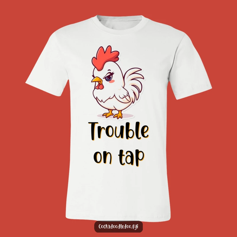 Funny Mischievous Rooster T-Shirt: Show Your Cheeky Side, Playful Design