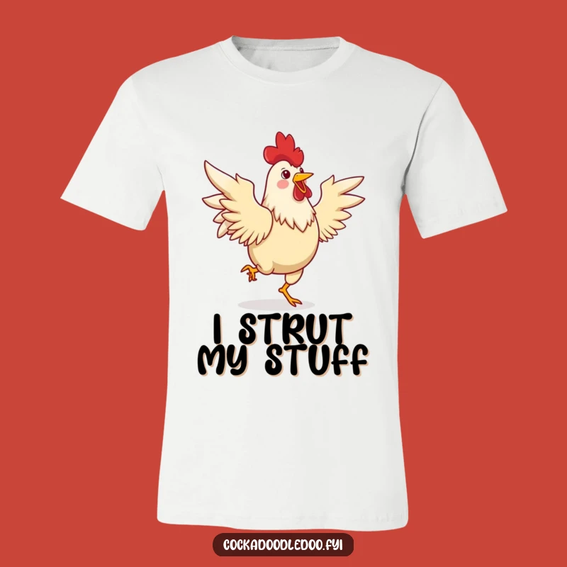 Funny Rooster Dancing T-Shirt - Lively Jig Tee for Expressive Souls