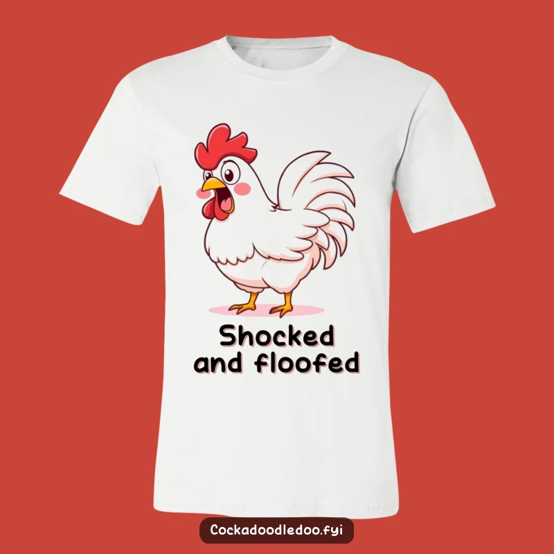 Funny Wide-Eyed Rooster T-Shirt: Hilarious Cartoon Surprise Shirt for Funny Gifts