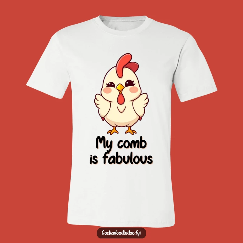 Funny Kawaii Rooster T-Shirt - Playful Winking Tee, Hilarious Gift