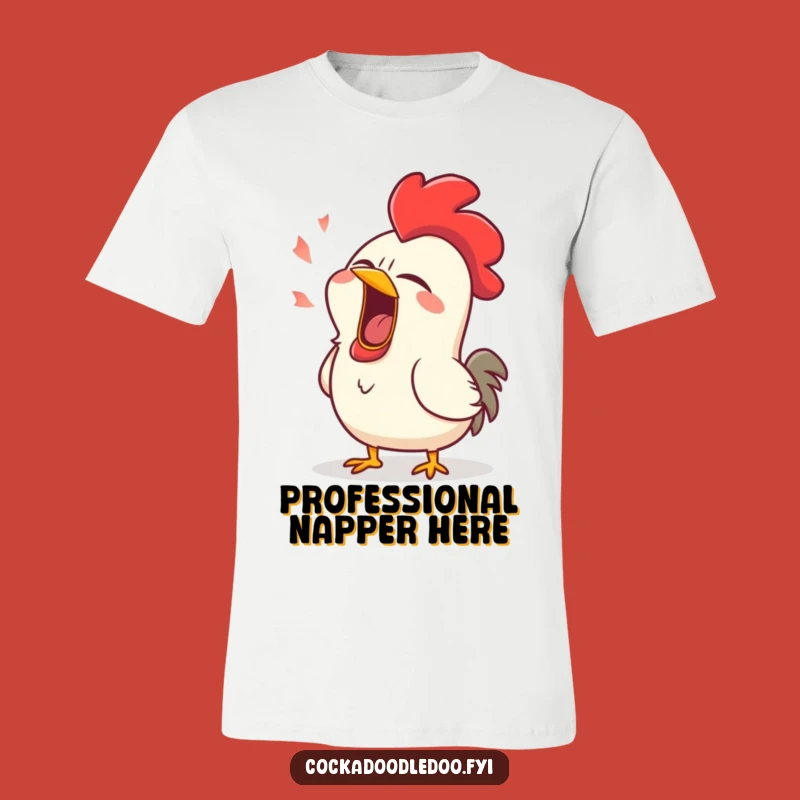 Funny Sleepy Rooster Yawn T-Shirt - Comfy Humor for Early Risers