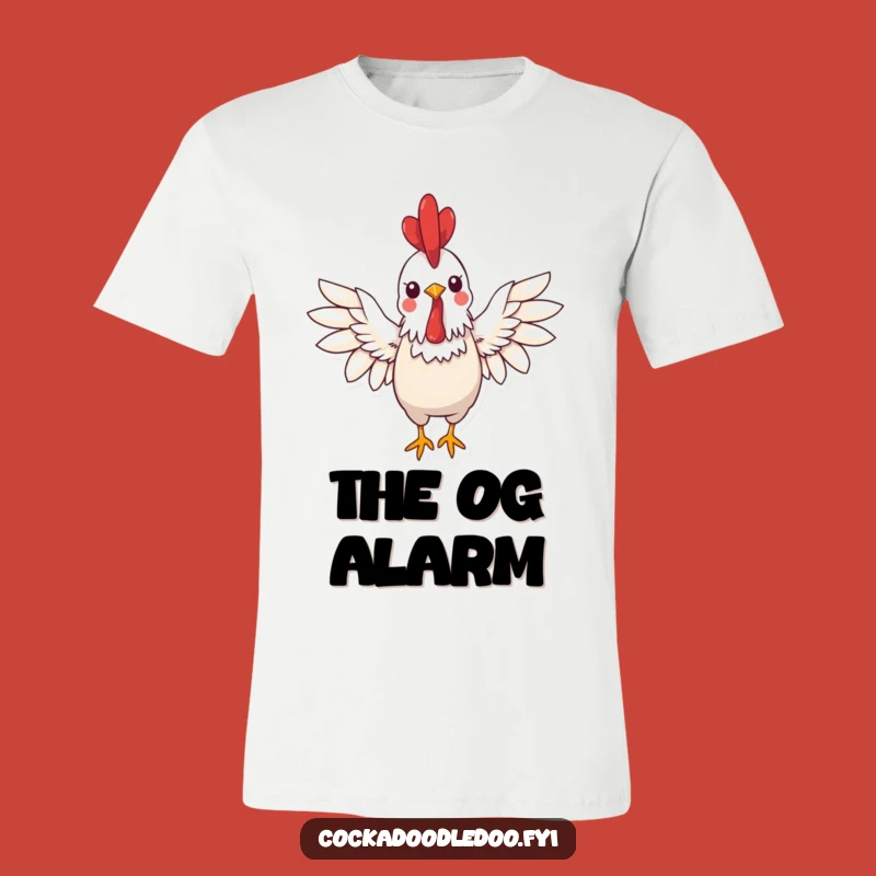 Funny Kawaii Rooster T-Shirt: Spread Smiles with a Cheerful Greeting, Fun Tee