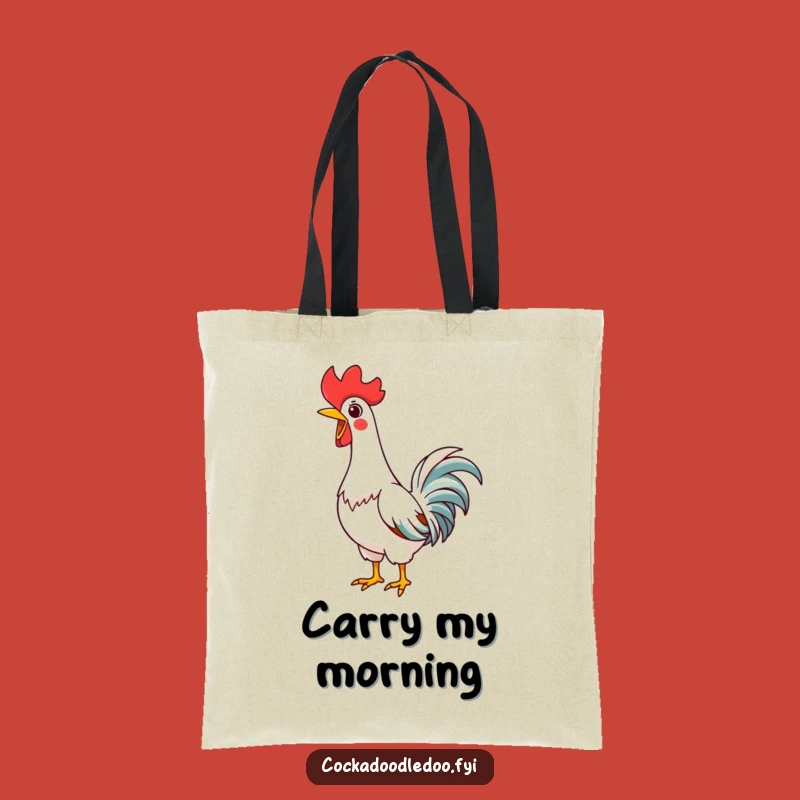 Funny Kawaii Rooster Tote Bag: Joyful Crow Style, Perfect Humorous Shopping Gift