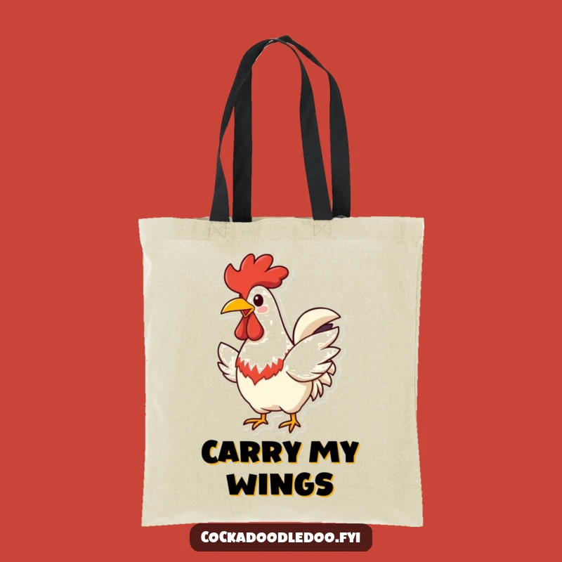 Funny Cheerful Rooster Tote Bag: Flapping Flair, Perfect Humorous Gift