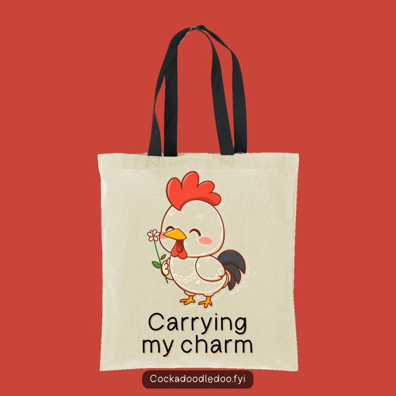 Funny Kawaii Rooster Tote Bag: Cheerful Flower Holder - Practical Funny Gift for Daily Errands