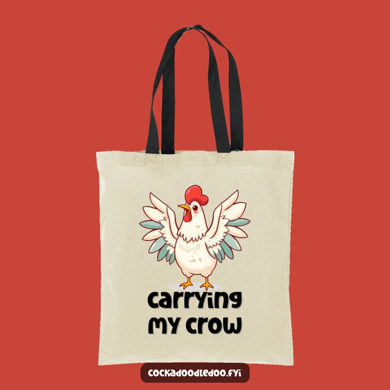 Funny Kawaii Rooster Tote Bag: Cheerful Morning Call Shopping Bag Gift