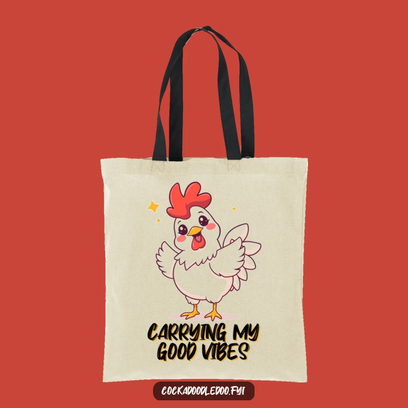 Funny Grinning Rooster Tote Bag: Hilarious Celebration Accessory for Everyday Fun