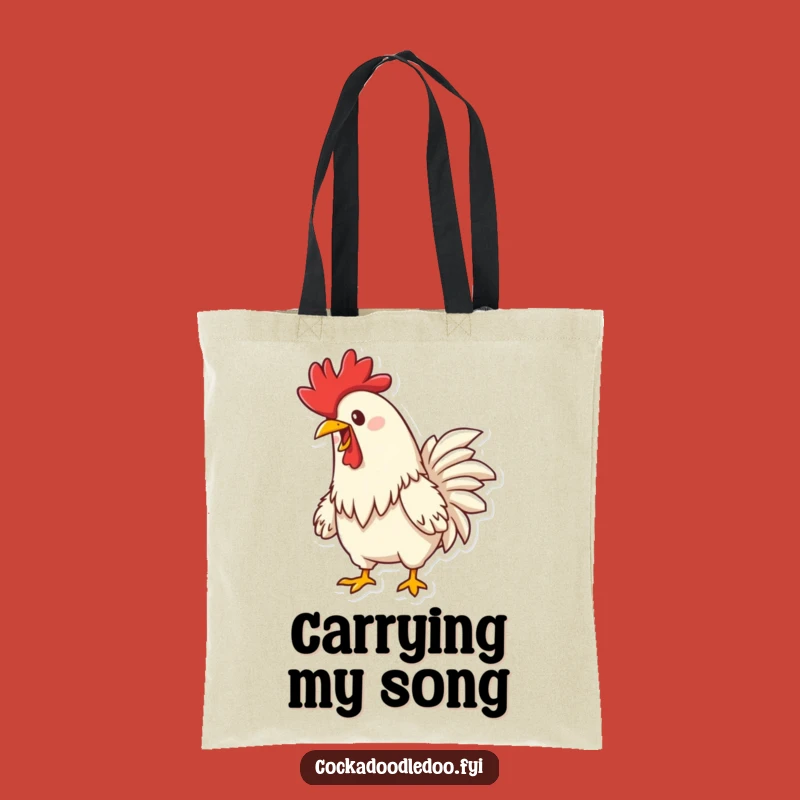 Funny Determined Rooster Crowing Tote Bag: Durable Cartoon Bag for Daily Errands, Funny Gifts