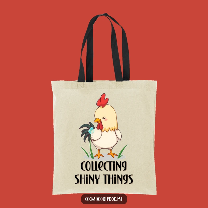 Funny Playful Rooster Dewdrop Tote Bag: Carry Nature's Charm, an Adorable Funny Gift