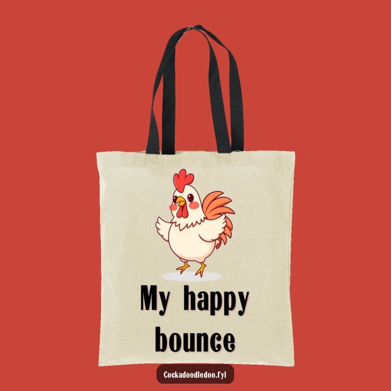 Funny Happy Rooster Jig Tote Bag: Carry Your Cheer Everywhere!