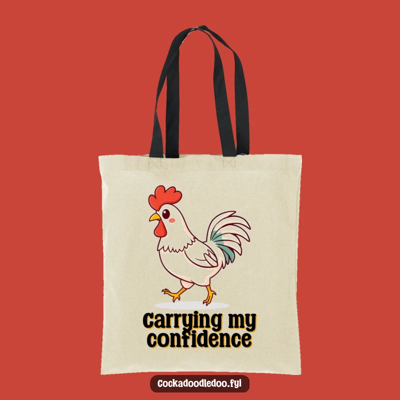 Funny Kawaii Rooster Tote Bag: Confident Strut - Practical Funny Gift for Daily Joy